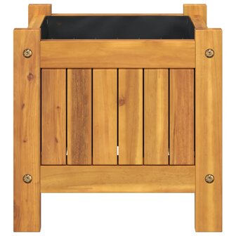 Plantenbak met voering 31x31x30 cm massief acaciahout 6