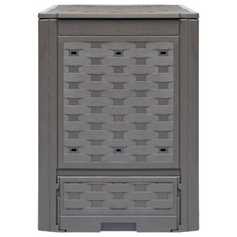 Compostbakken 2 st 600 L 60x60x83 cm kunststof rattan bruin 2