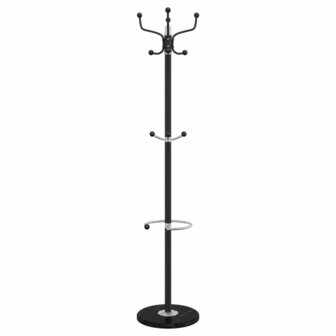 Kapstok met parapluhouder 180 cm gepoedercoat ijzer zwart 4