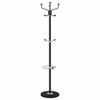 Kapstok met parapluhouder 180 cm gepoedercoat ijzer zwart 5