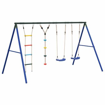 Schommelset met schommels, ladder en klimtouw met schijven 2