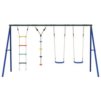 Schommelset met schommels, ladder en klimtouw met schijven 3