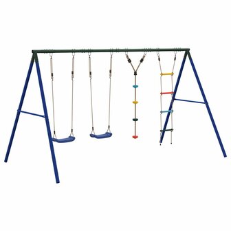 Schommelset met schommels, ladder en klimtouw met schijven 5