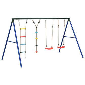 Schommelset met schommels, ladder en klimtouw met schijven 2