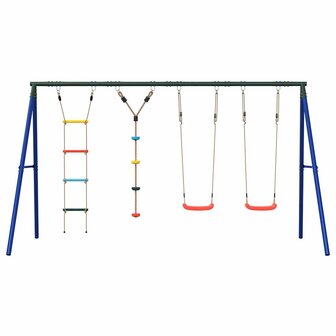 Schommelset met schommels, ladder en klimtouw met schijven 3