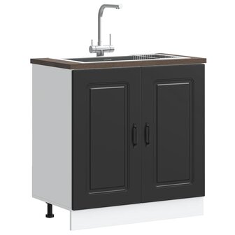 Spoelbakonderkast Kalmar 80x46x81,5 cm bewerkt hout zwart 1