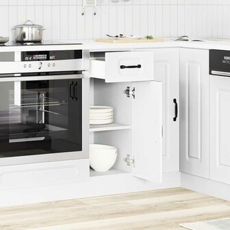 Keuken onderkast Kalmar bewerkt hout wit 3