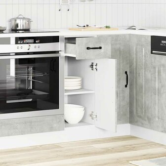 Keuken onderkast Kalmar bewerkt hout betongrijs 1