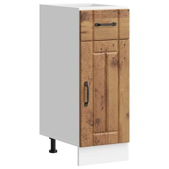 Keuken onderkast Lucca bewerkt hout oud houtkleurig 1