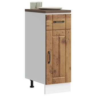 Keuken onderkast Lucca bewerkt hout oud houtkleurig 3