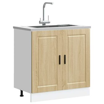 Spoelbakonderkast Porto 80x46x81,5 cm bewerkt hout sonoma eiken 1