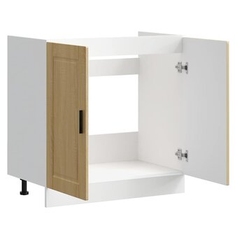 Spoelbakonderkast Porto 80x46x81,5 cm bewerkt hout sonoma eiken 5