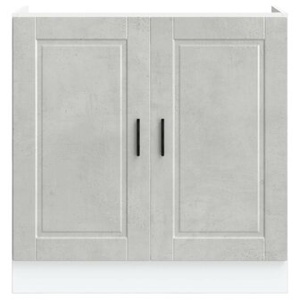 Spoelbakonderkast Porto 80x46x81,5 cm bewerkt hout betongrijs 4