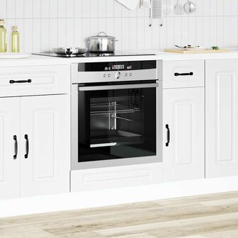 Ovenkast Kalmar bewerkt hout wit 3