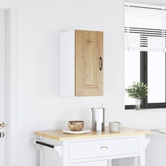 Keukenwandkast Kalmar bewerkt hout artisanaal eikenkleur 1