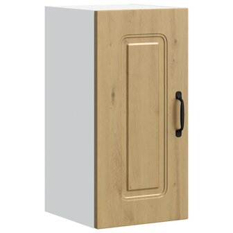 Keukenwandkast Kalmar bewerkt hout artisanaal eikenkleur 2