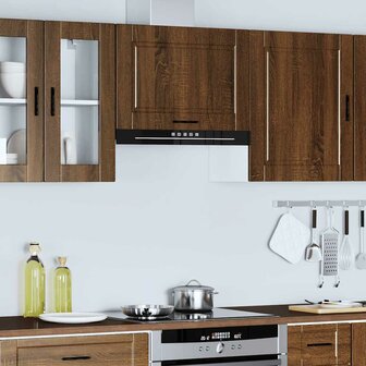 Keukenwandkast Porto bewerkt hout bruin eikenkleur 4