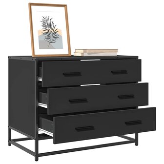 Ladekast 70x41x56 cm bewerkt hout zwart 1