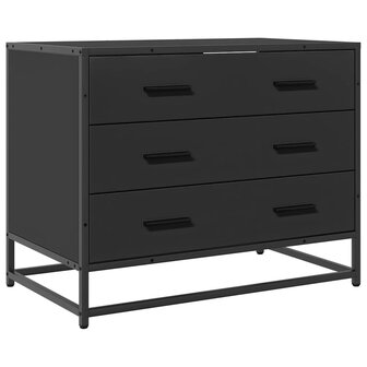 Ladekast 70x41x56 cm bewerkt hout zwart 2