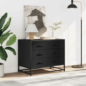 Ladekast 70x41x56 cm bewerkt hout zwart 3