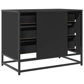 Ladekast 70x41x56 cm bewerkt hout zwart 7