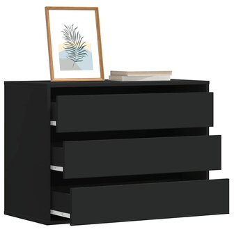 Ladekast 80x41x58 cm bewerkt hout zwart 1