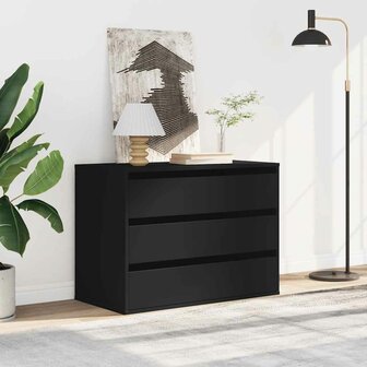 Ladekast 80x41x58 cm bewerkt hout zwart 3