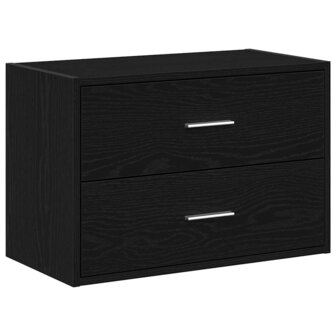 Kast met 2 lades 60x31x40 cm bewerkt hout zwart eikenkleurig 2