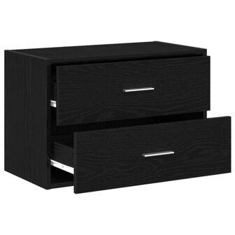 Kast met 2 lades 60x31x40 cm bewerkt hout zwart eikenkleurig 5