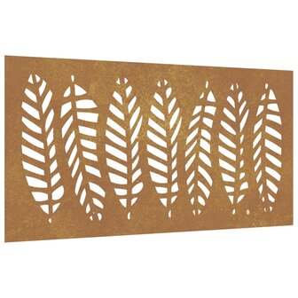 Wanddecoratie tuin bladontwerp 105x55 cm cortenstaal 2