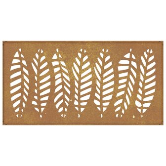 Wanddecoratie tuin bladontwerp 105x55 cm cortenstaal 5