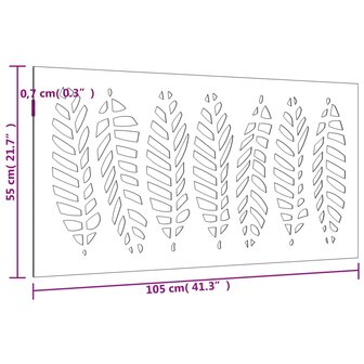 Wanddecoratie tuin bladontwerp 105x55 cm cortenstaal 8
