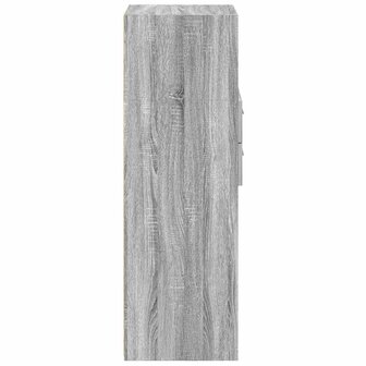 Hoge kast 30x42,5x124 cm bewerkt hout grijs sonoma eikenkleur 5