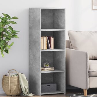 Hoge kast 40x41x124 cm bewerkt hout betongrijs 1
