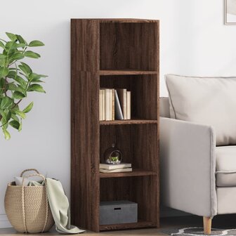 Hoge kast 40x41x124 cm bewerkt hout bruin eikenkleur 1
