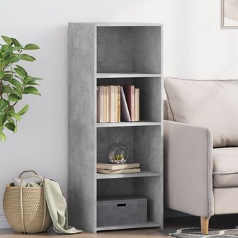 Hoge kast 45x41x124 cm bewerkt hout betongrijs 1