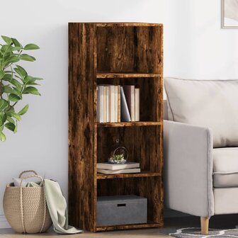 Hoge kast 45x41x124 cm bewerkt hout gerookt eikenkleurig 1