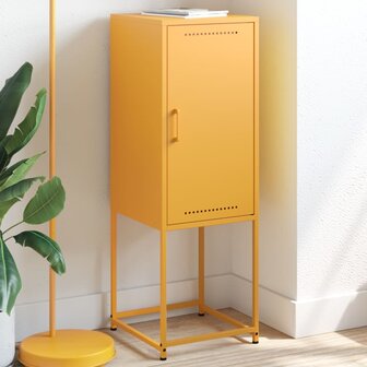 Hoge kast 36x39x107 cm staal mosterdgeel 1