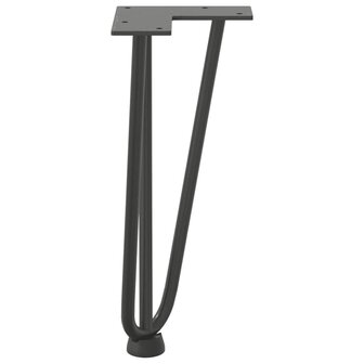 Haarspeld tafelpoten 4 st 30 cm massief staal antracietkleurig 6
