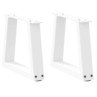 Eettafelpoten 2 st V-vormig 40x(30-31,3) cm staal wit 1