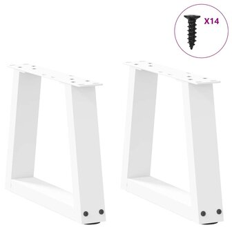 Eettafelpoten 2 st V-vormig 40x(30-31,3) cm staal wit 3