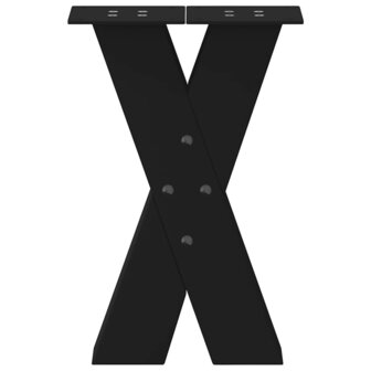 Salontafelpoten 2 st X-vormig 28x(42-43) cm staal zwart 5