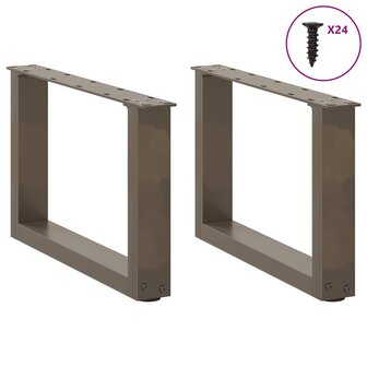 Salontafelpoten 2 st U-vormig 50x(30-31) cm staal naturel 3