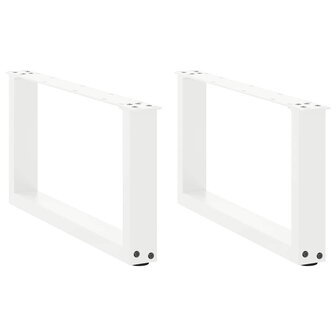 Salontafelpoten 2 st U-vormig 60x(30-31) cm staal wit 1