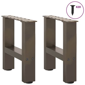 Salontafelpoten naturel staal 2 st 40x(30-31) cm staal 4