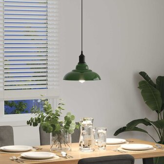 Hanglamp in hoogte verstelbaar E27 &Oslash;31 cm metaal glanzend groen 4