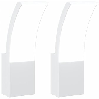 Buitenwandlampen 2 st LED gegoten aluminium wit 2