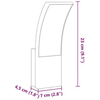 Buitenwandlampen 2 st LED gegoten aluminium wit 9
