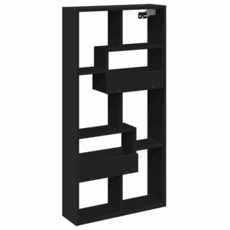 Wandkast 50x15x100 cm bewerkt hout zwart 2