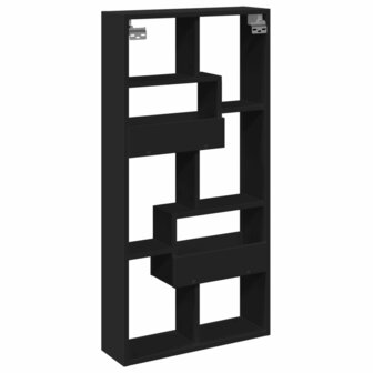 Wandkast 50x15x100 cm bewerkt hout zwart 6